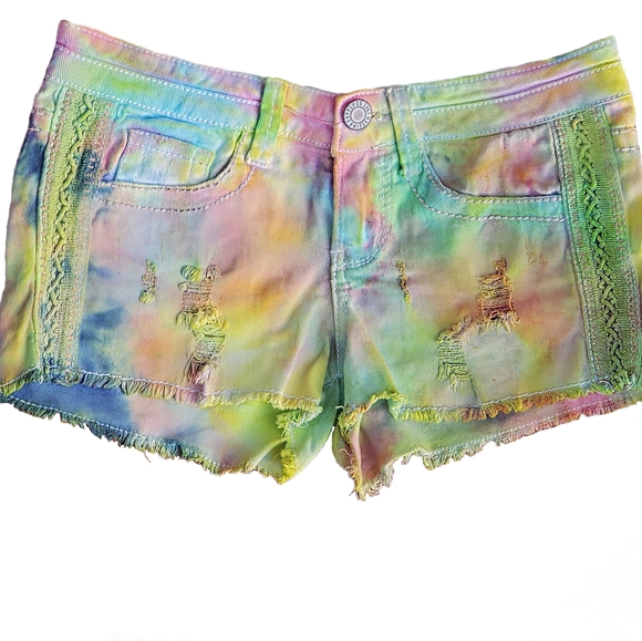 Mossimo Supply Co. Pants - Distressed Tie Dye Splatter fringe Shorts